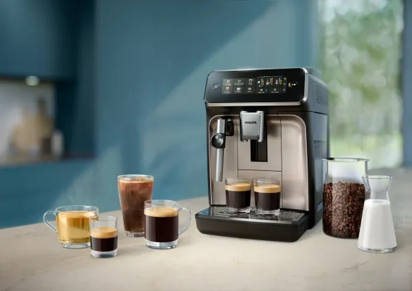 Philips 3300 series EP3321 - Automatisk kaffemaskine med mælkeskummer - 15 bar - sortlakeret