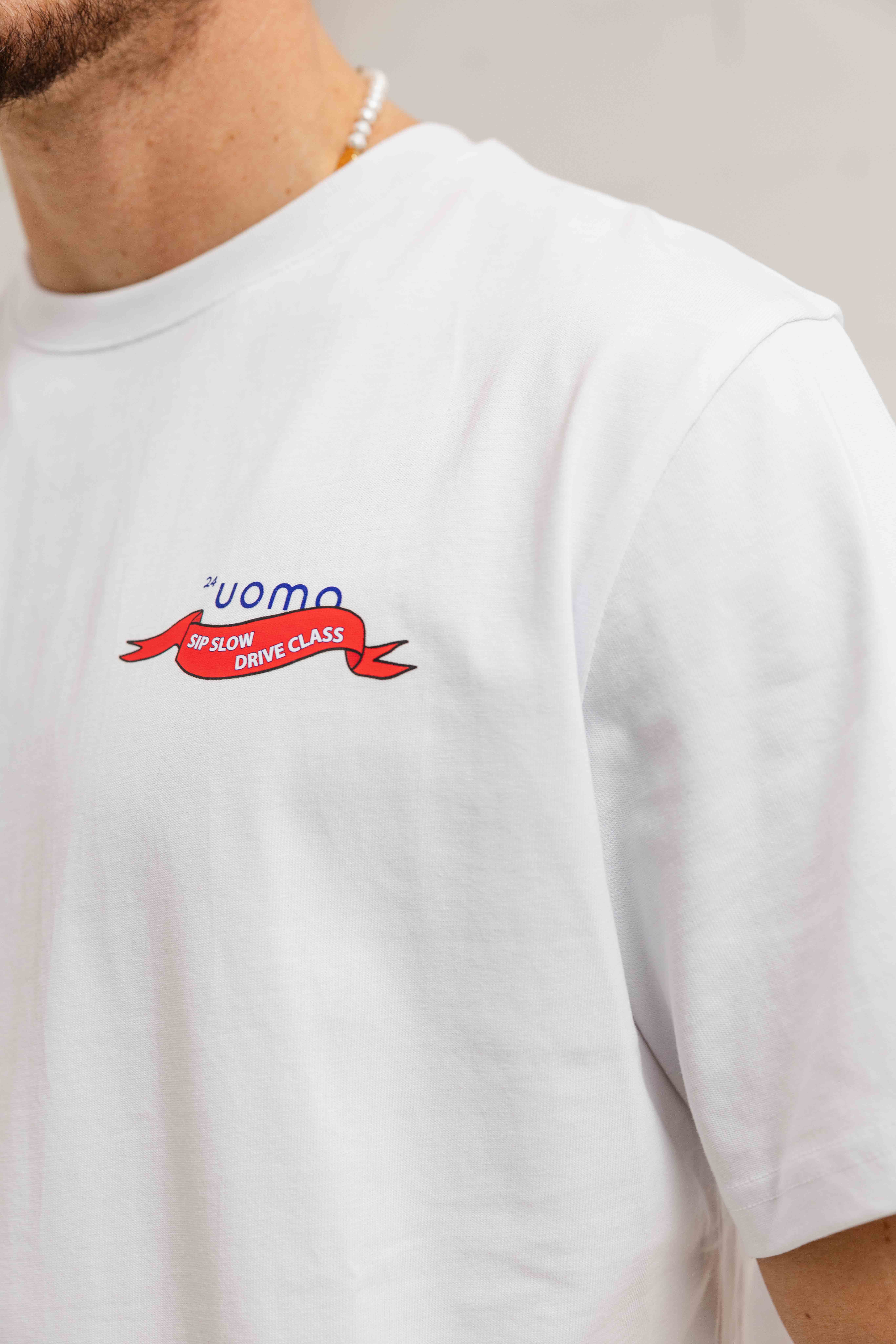 24 Uomo Sip Slow T-shirt Heren Wit