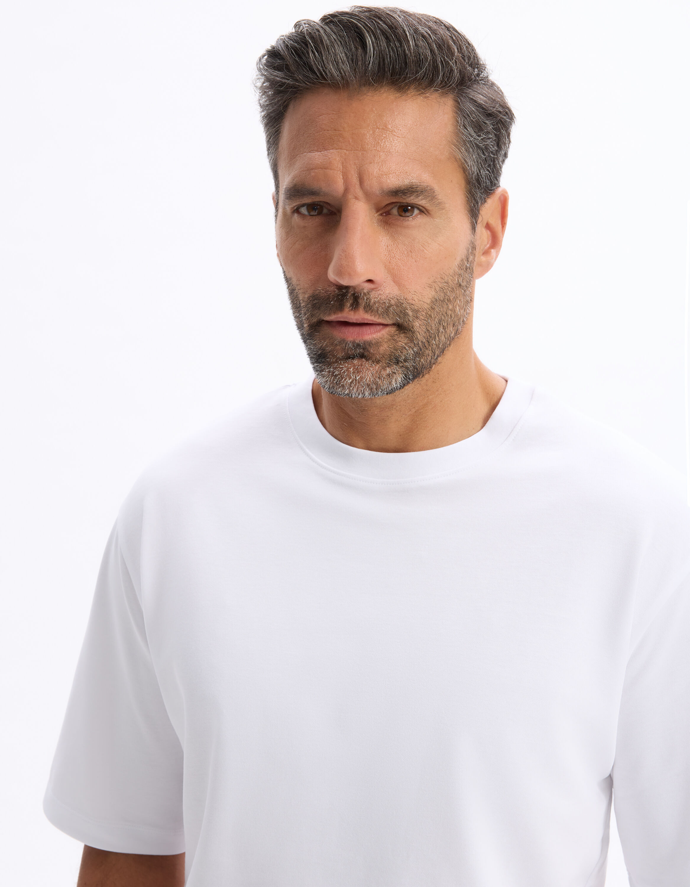 T-shirt oversize col rond - blanc