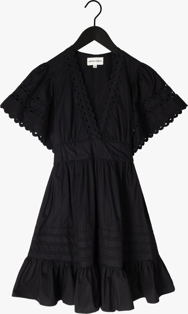 ANTIK BATIK zwarte antik batik mini jurk roda mini dress