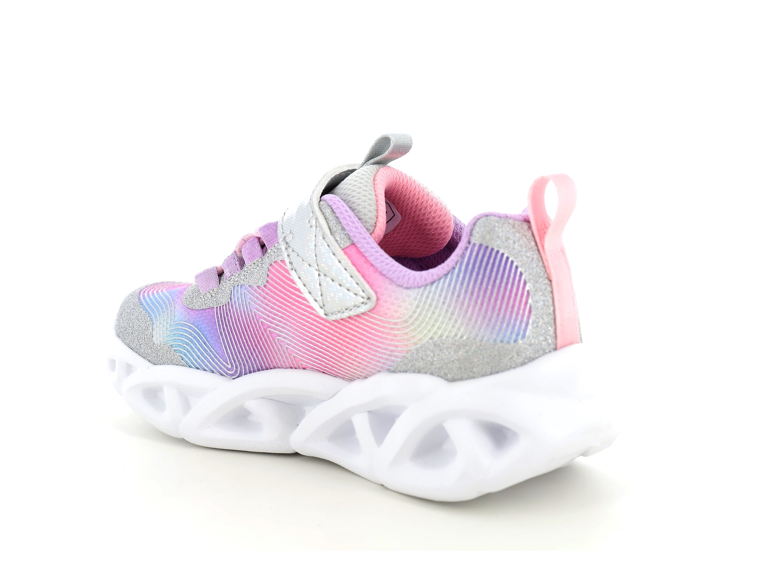 Skechers-TWISTY BRIGHTS 2 0 Matières combinées Argent-Rose