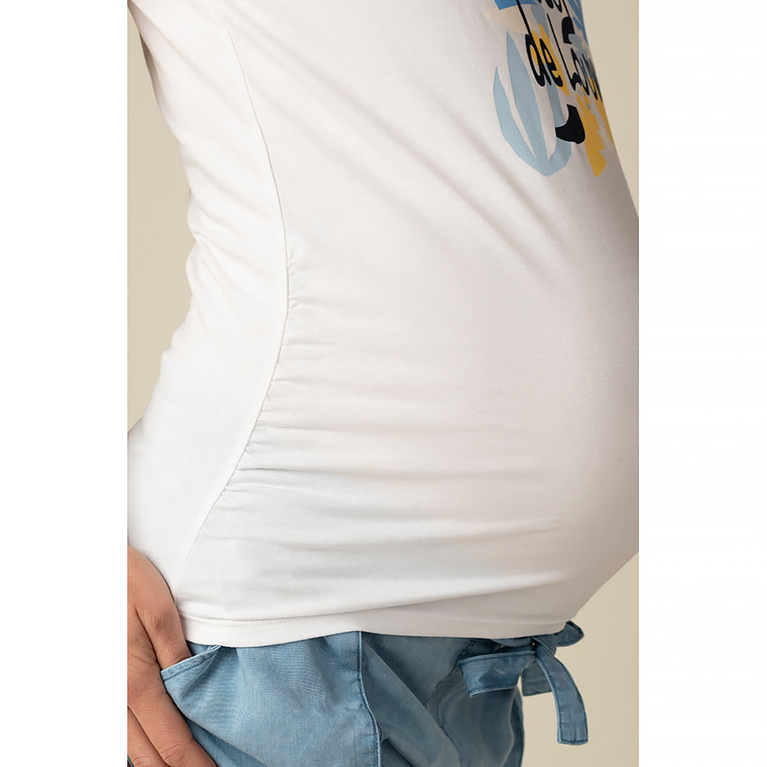 T-shirt de grossesse manches courtes avec print