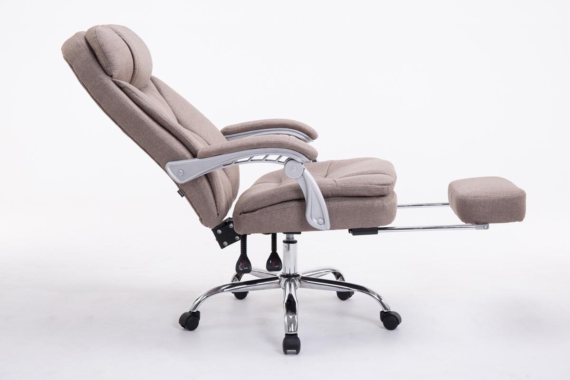 TPFLiving XL Bürostuhl Troja Stoff Braun