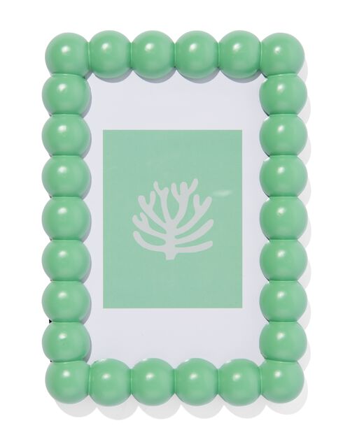 cadre photo 10x15 bois petites boules vert