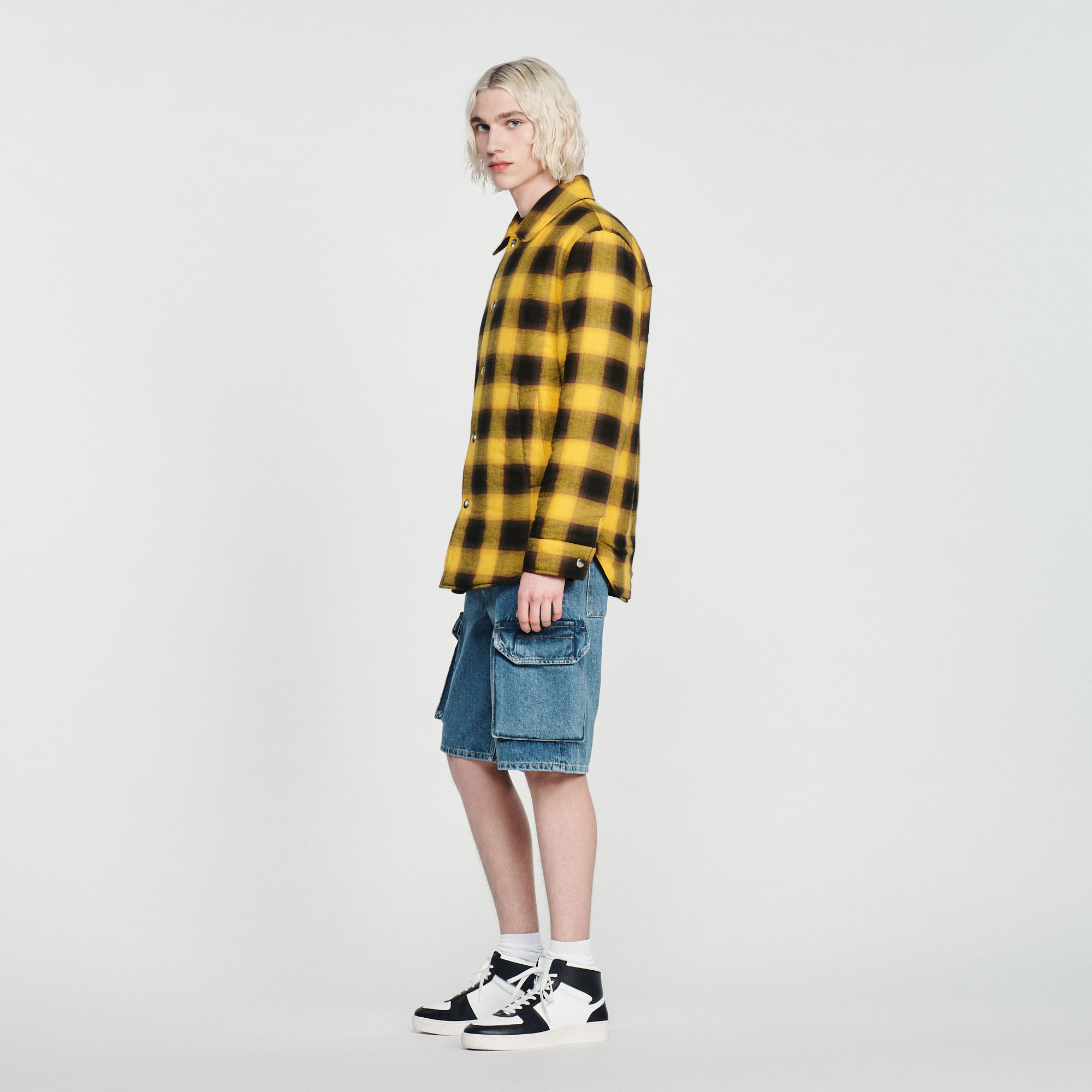 Blouson matelasse á carreaux