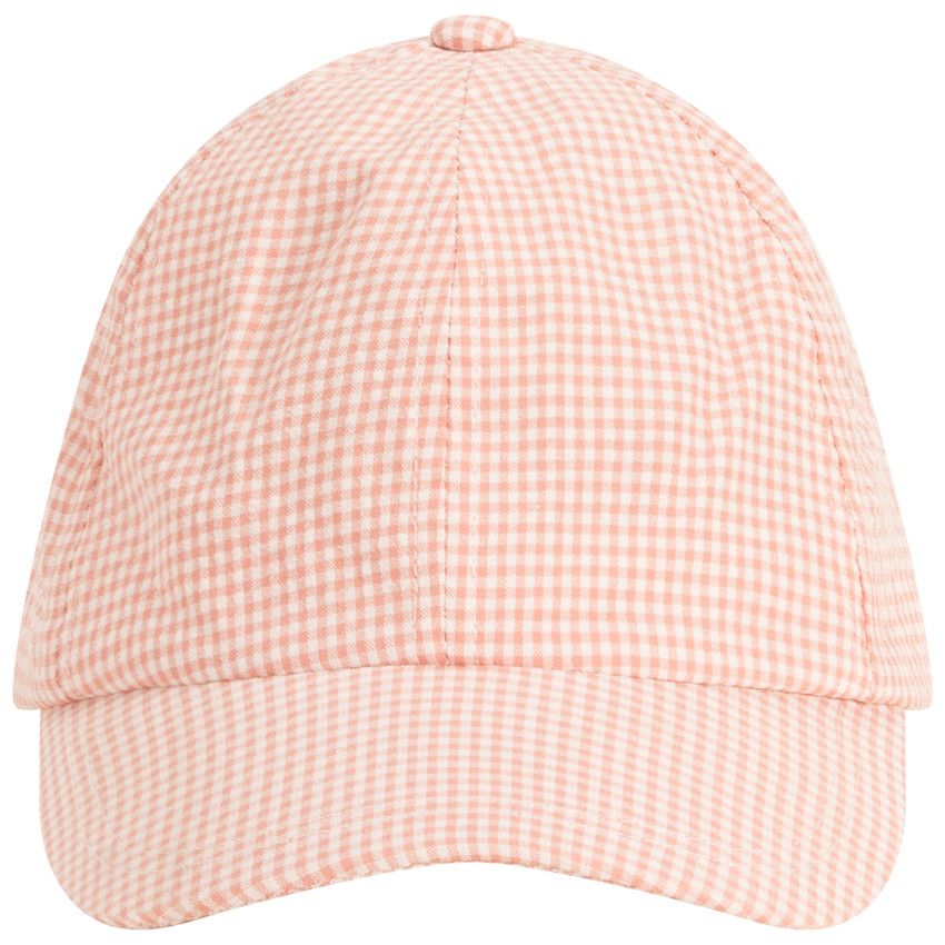 Casquette motif vichy effet noué pour bébé fille - Ecru