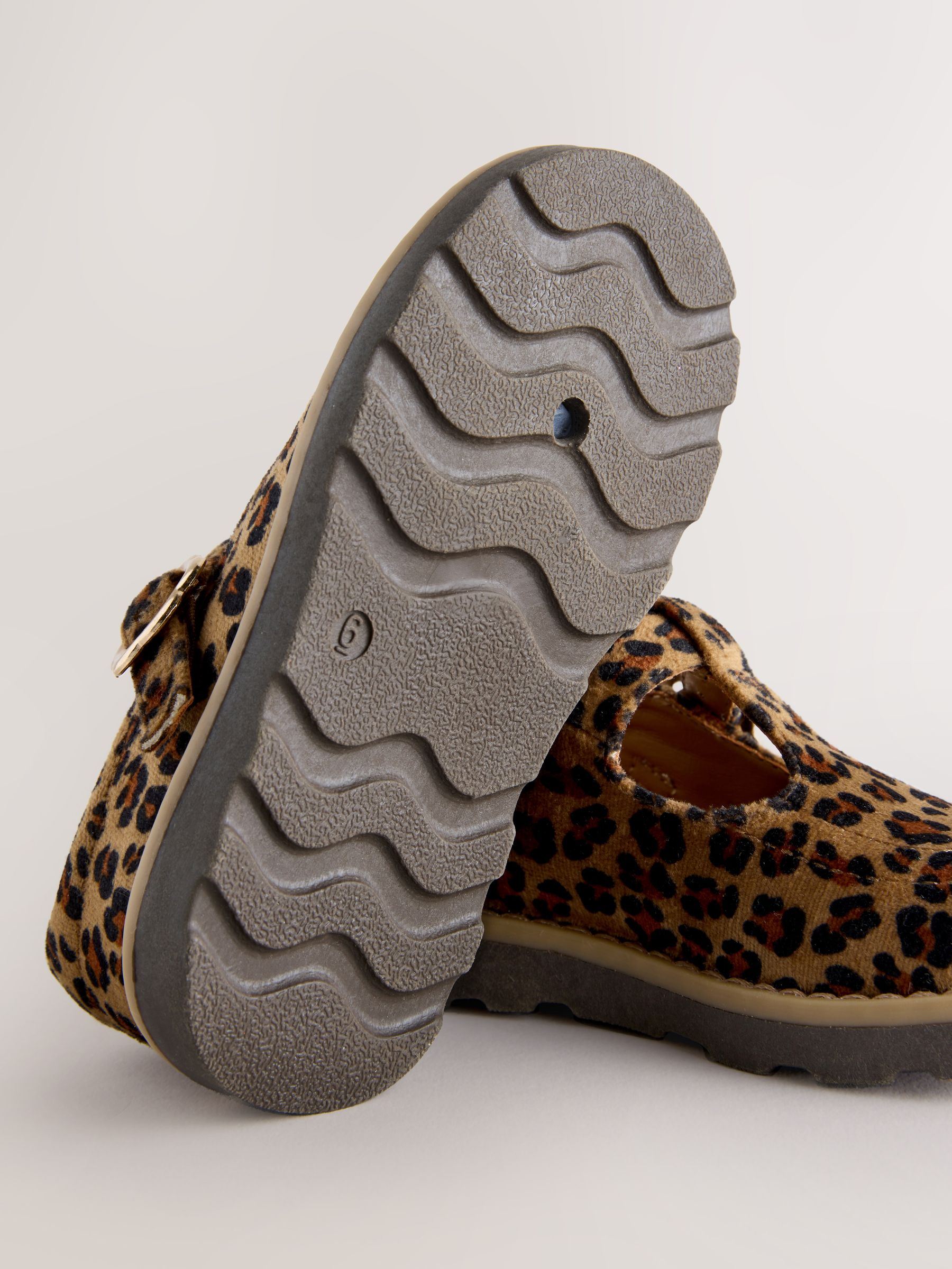 Bruin/dierenprint - Schoenen met T-bandje