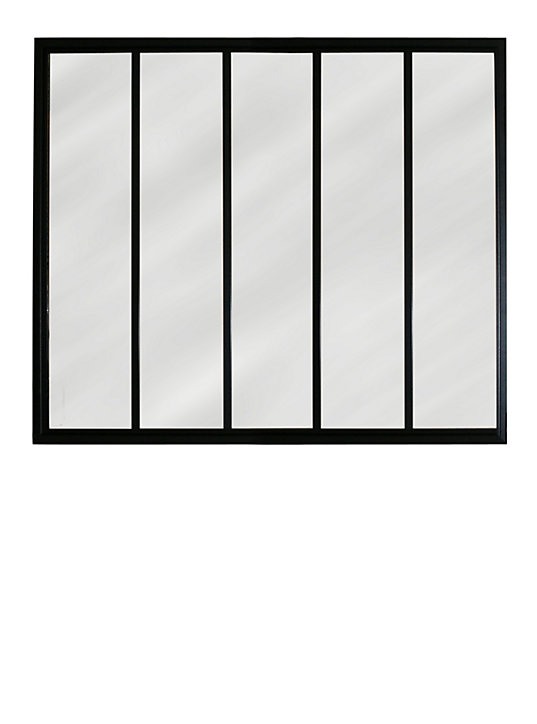 Verrière 5 vitres Opales l.135 x H.105 cm acier noir