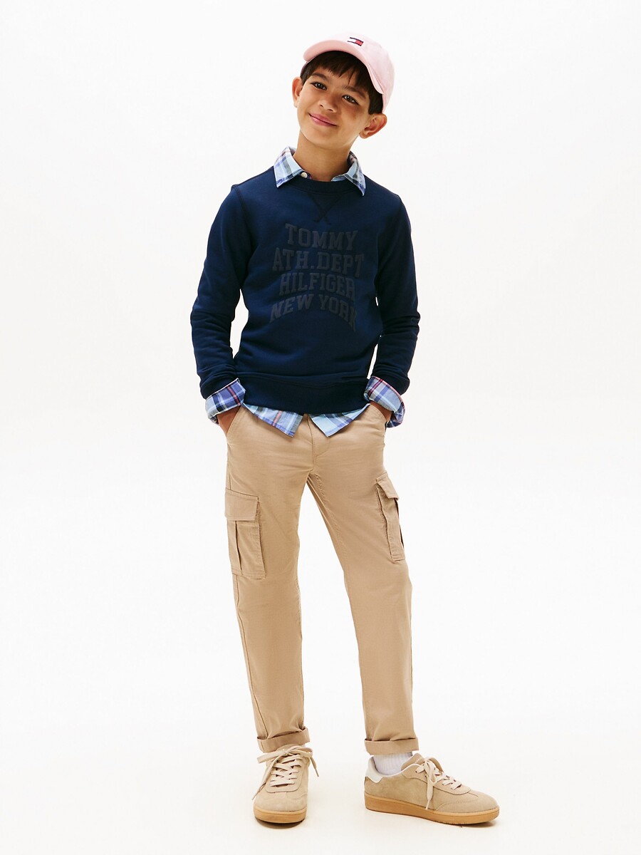 TOMMY HILFIGER<br>Suéter liso com gola redonda