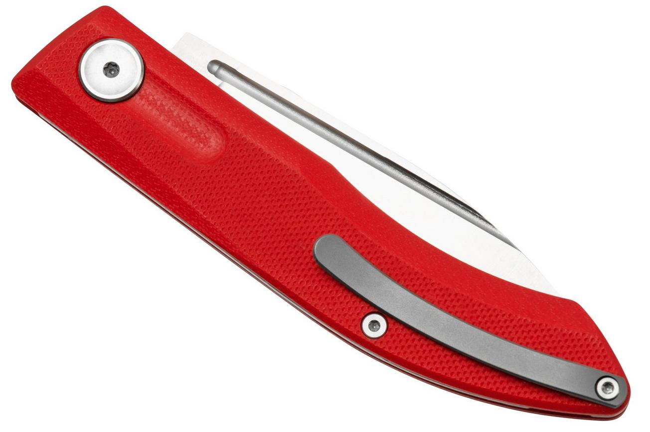 Real Steel Stella Red G10 7058 slipjoint zakmes, Poltergeist design