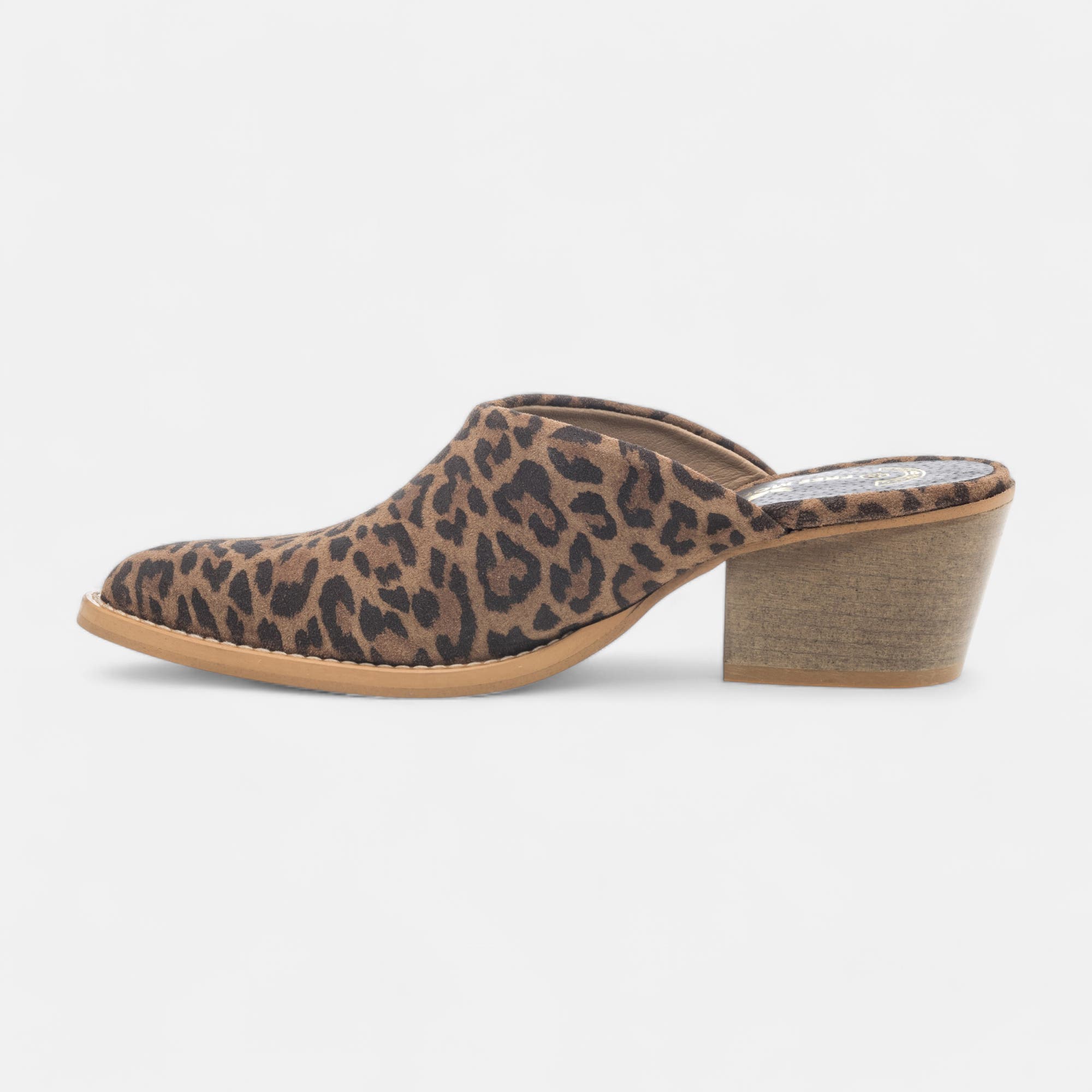 Mules à talon Femme en cuir cognac