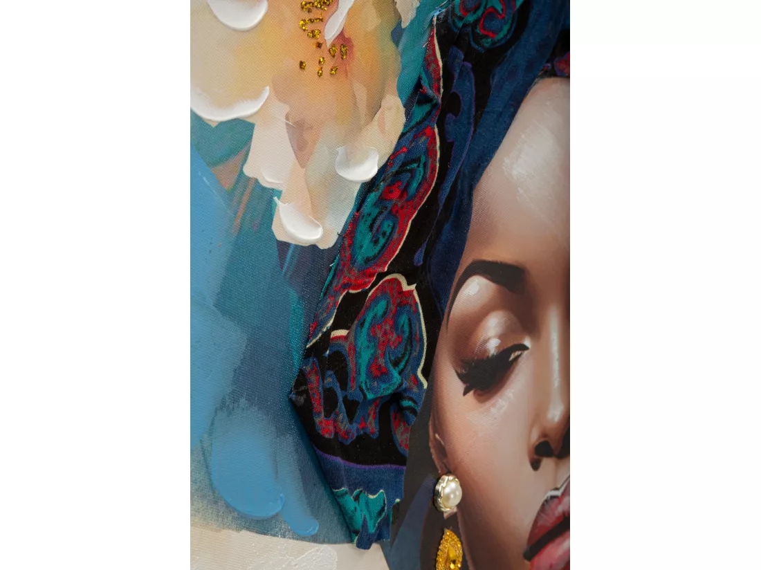 Peinture de femme multicolore sur toile avec cadre 72x4,5x102 cm
