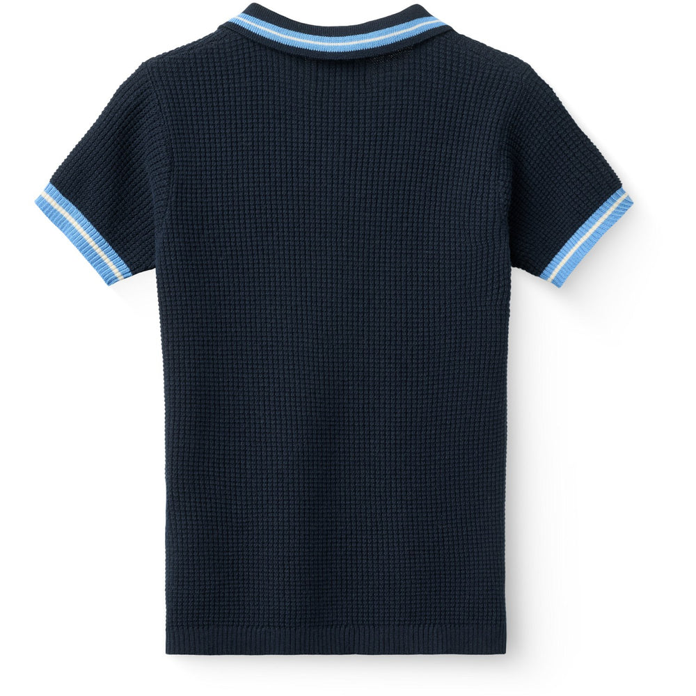 Køb COPENHAGEN COLORS Navy, Blue, Cream Comb. Strikket Pattern Polo