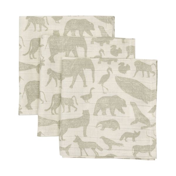 Jollein Animals Hydrofiel Monddoekje - 3 Stuks - Nougat