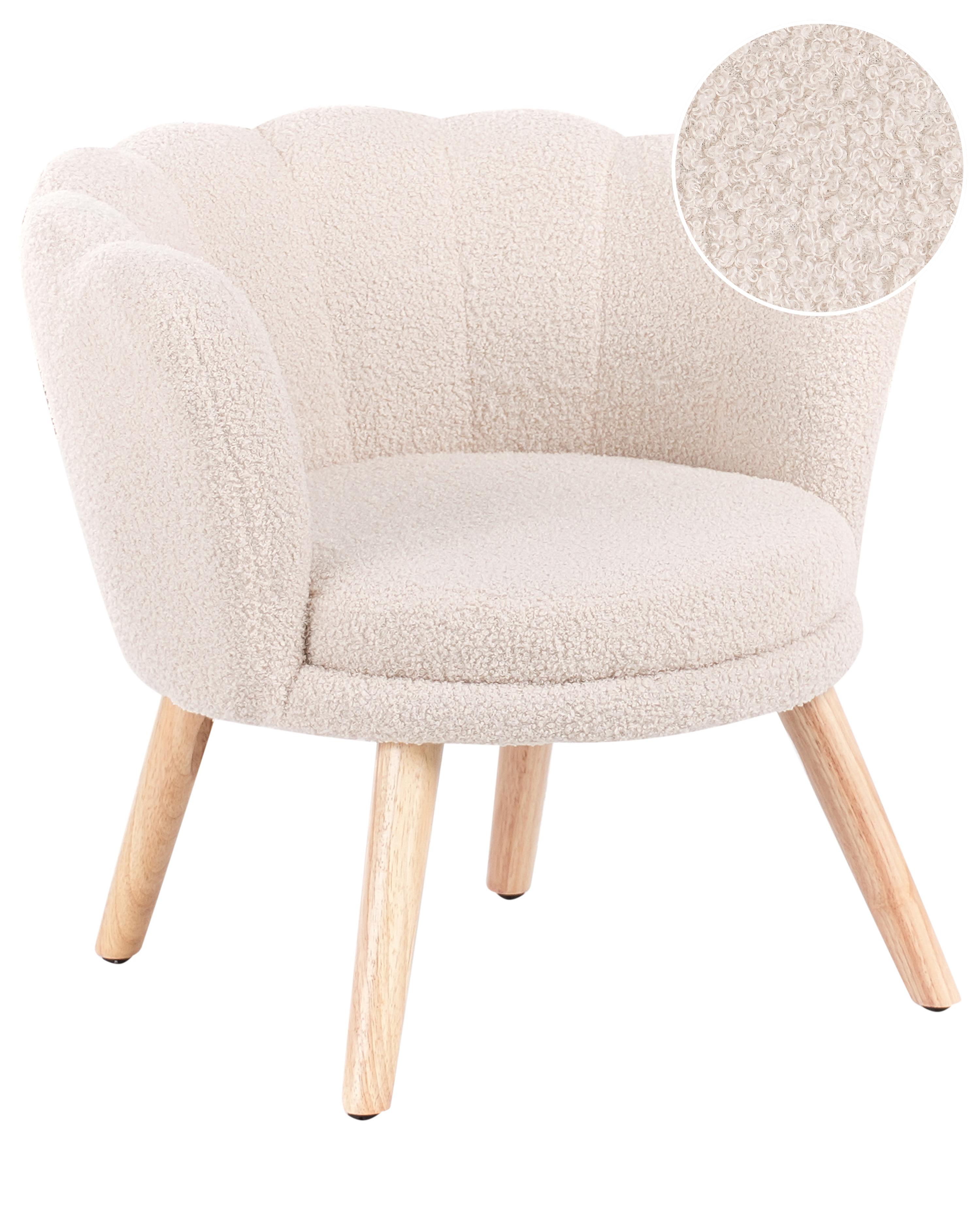 Kinderfauteuil HALBY Bouclé Lichtbeige