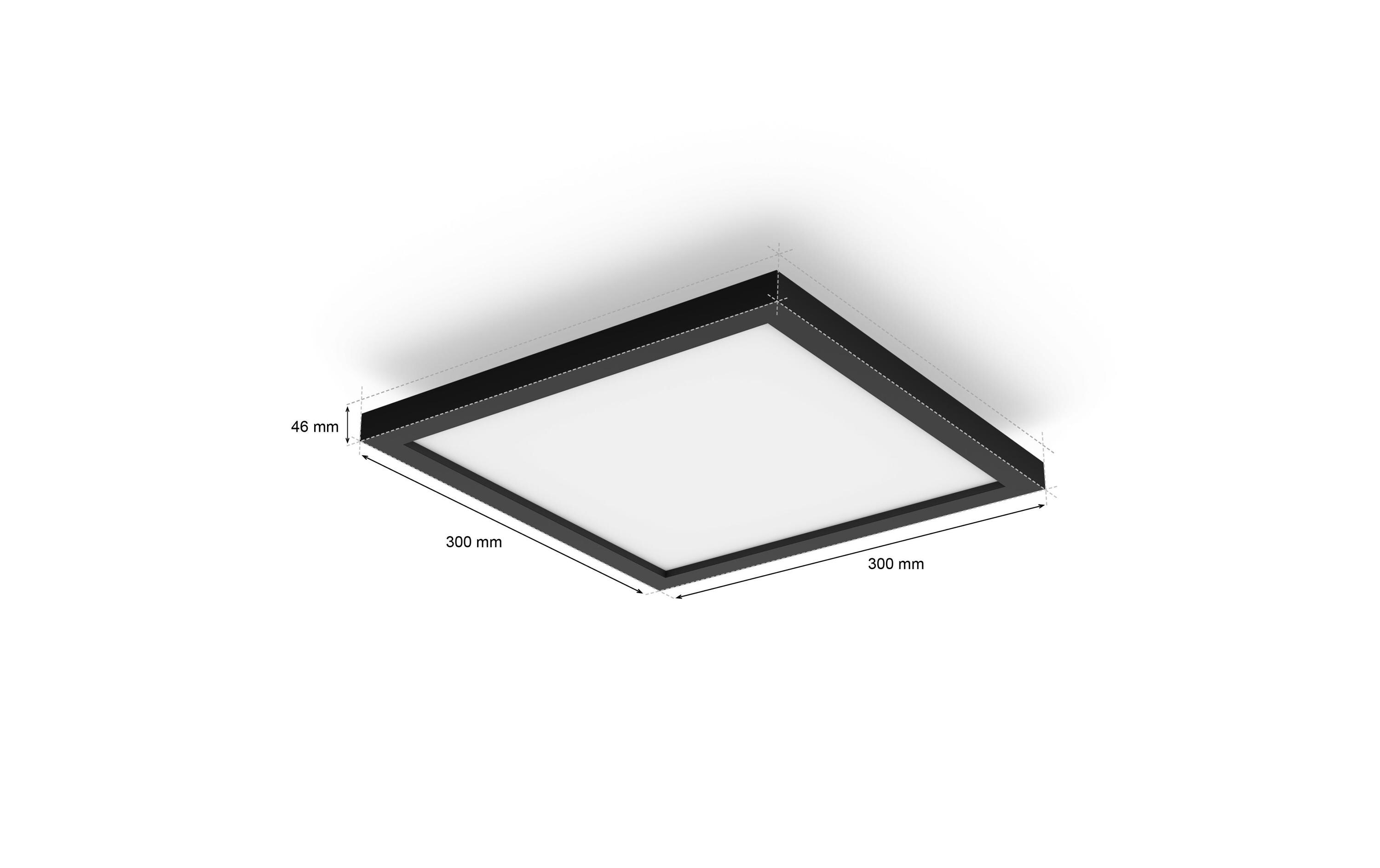 Panelleuchte White Ambiance Aurelle 30 x 30 cm Schwarz<br>Flaches Hue Panel