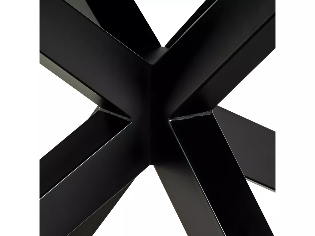 Eurame - Table à manger extensible 6 à 12 personnes en céramique et métal 200-240x100cm - Marron