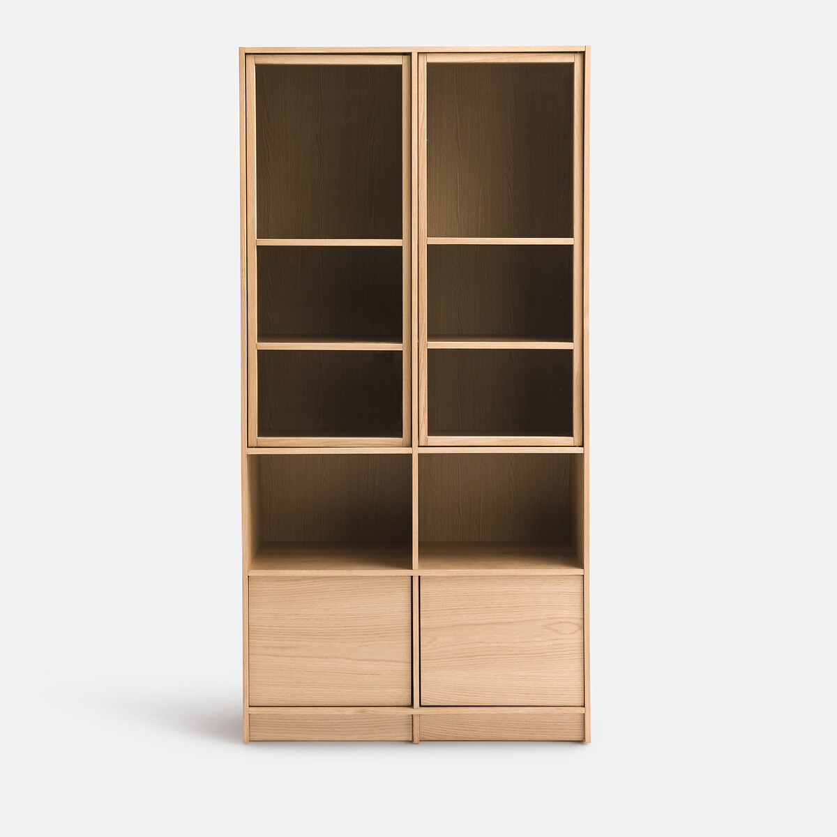 LA REDOUTE INTERIEURS<br>Vitrine modular em carvalho, com 4 portas e 2 compartimentos abertos, Senssia