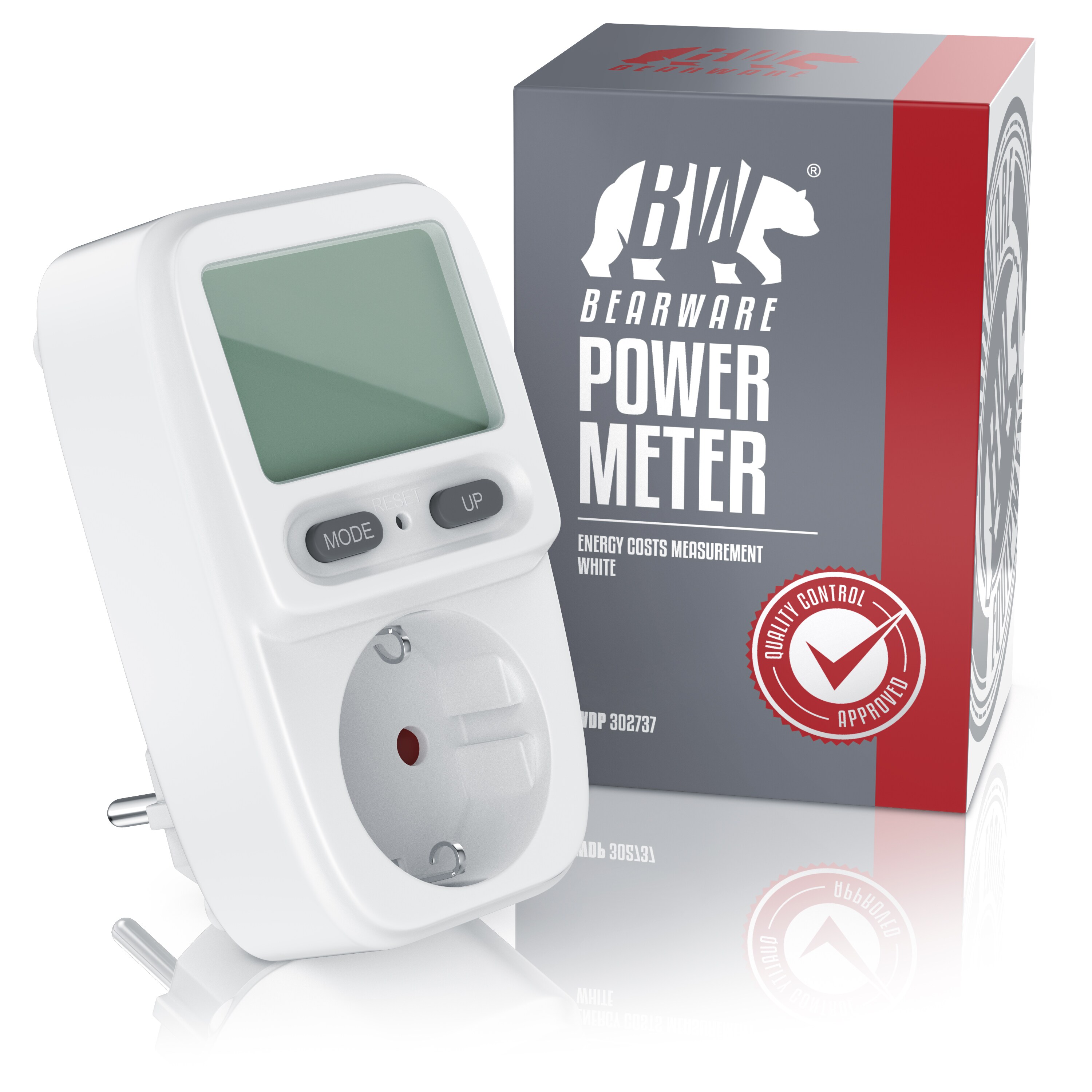 BEARWARE Stromverbrauchszähler mit Kindersicherung Power Meter Energiekostenmessgerät