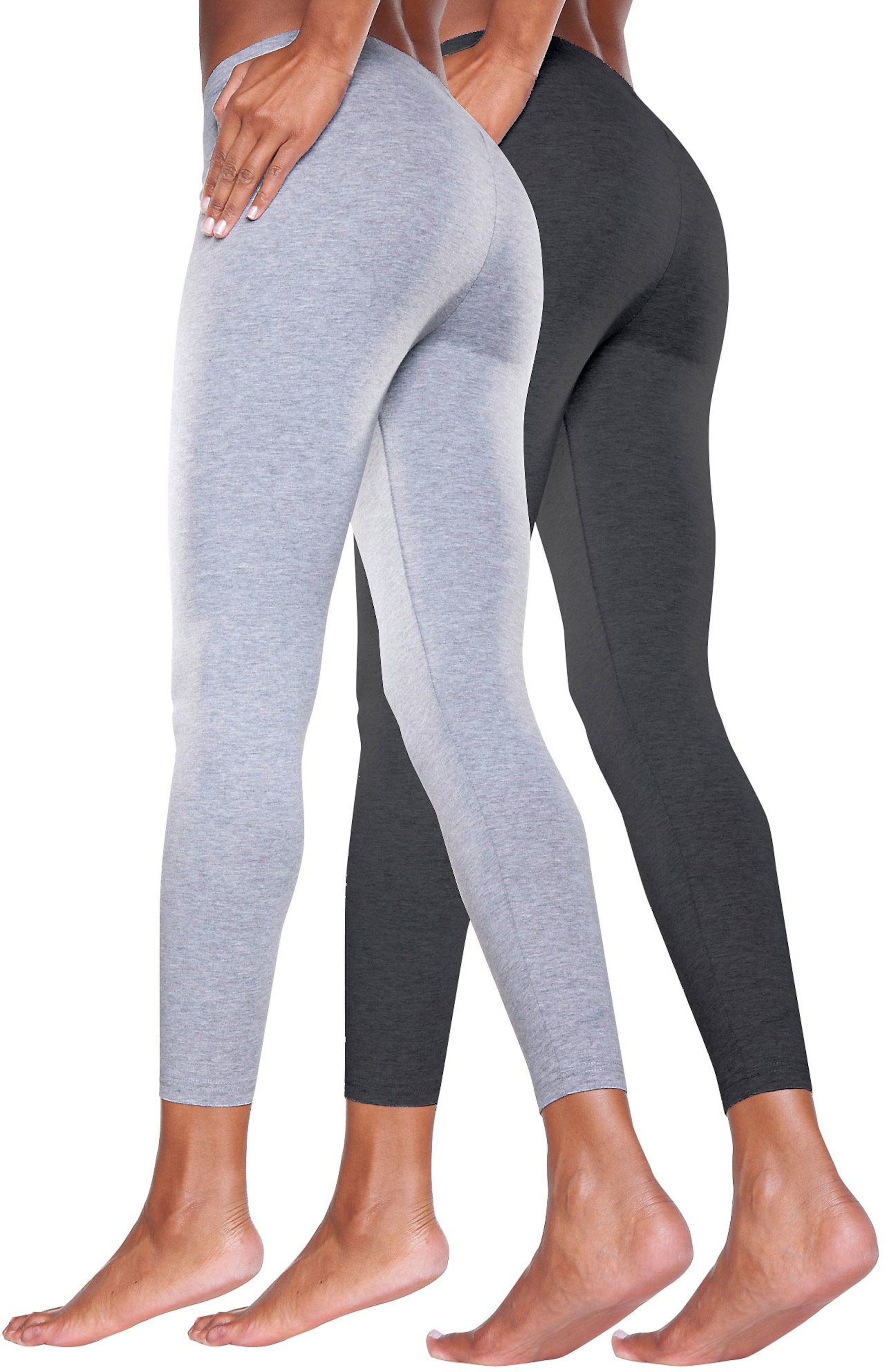 Leggings in hellgrau, schwarz