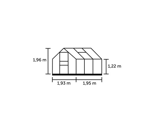 Kas Hallen Popular 66 3,8 m² Helder glas 3 mm 193 x 195 cm Aluminium