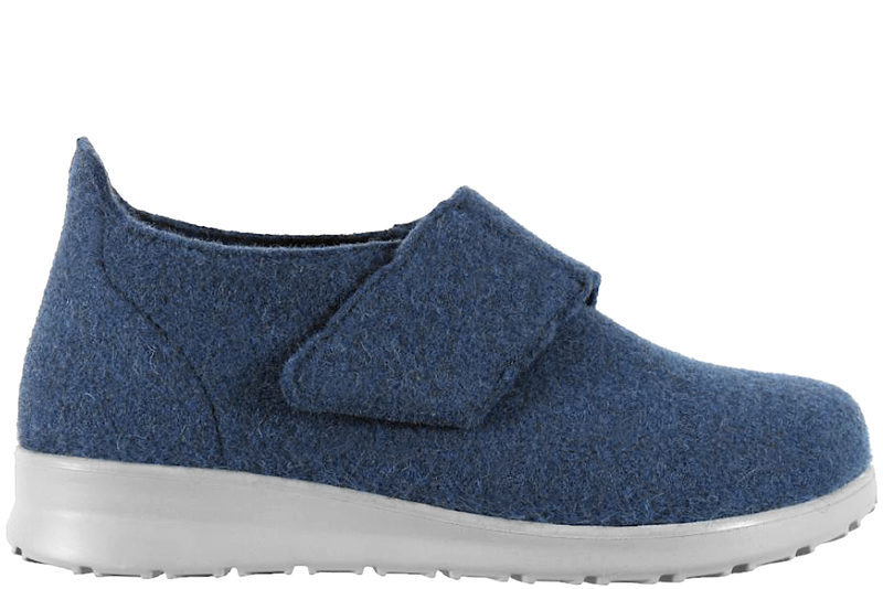 NEW FEET FODFORMET HJEMMESKO I BLÅ ULDFILT