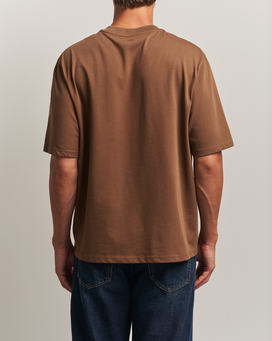 AMI Tonal Heart Logo T-Shirt Noisette