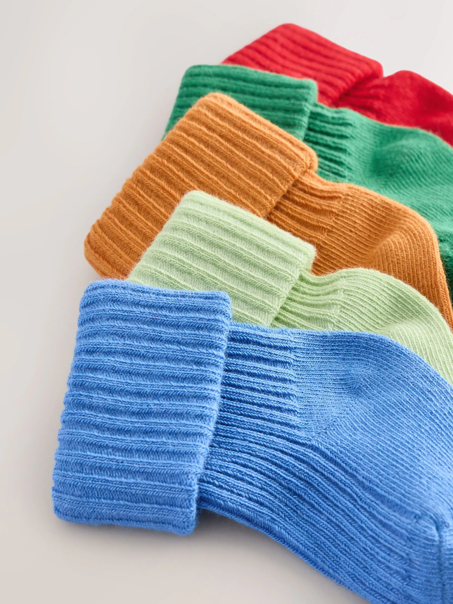 Meerkleurig - Set van 5 paar babysokken met omgerolde rand (0 mnd-2 jr)