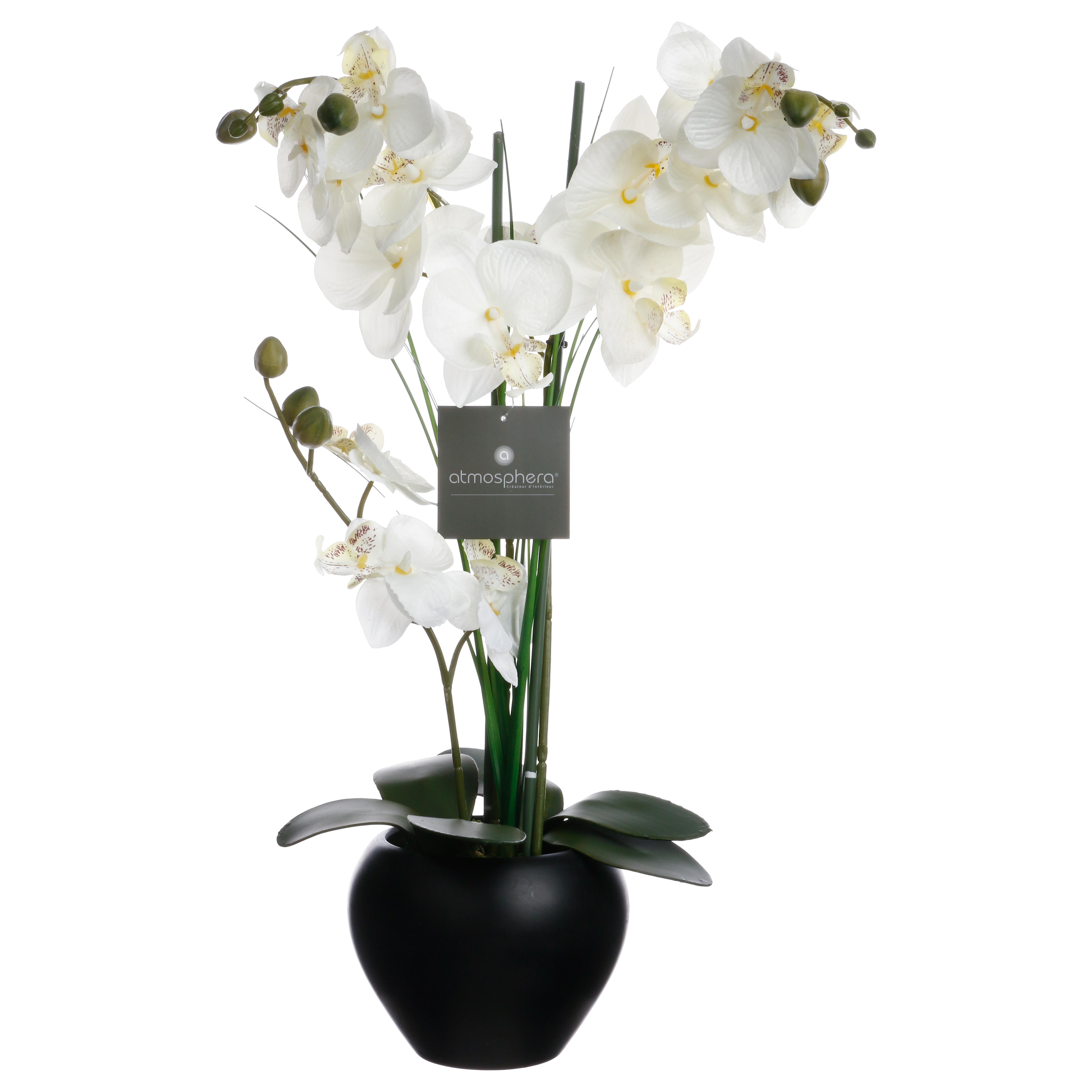ORCHIDEE VASE CERAMIQUE NOIR H.53CM