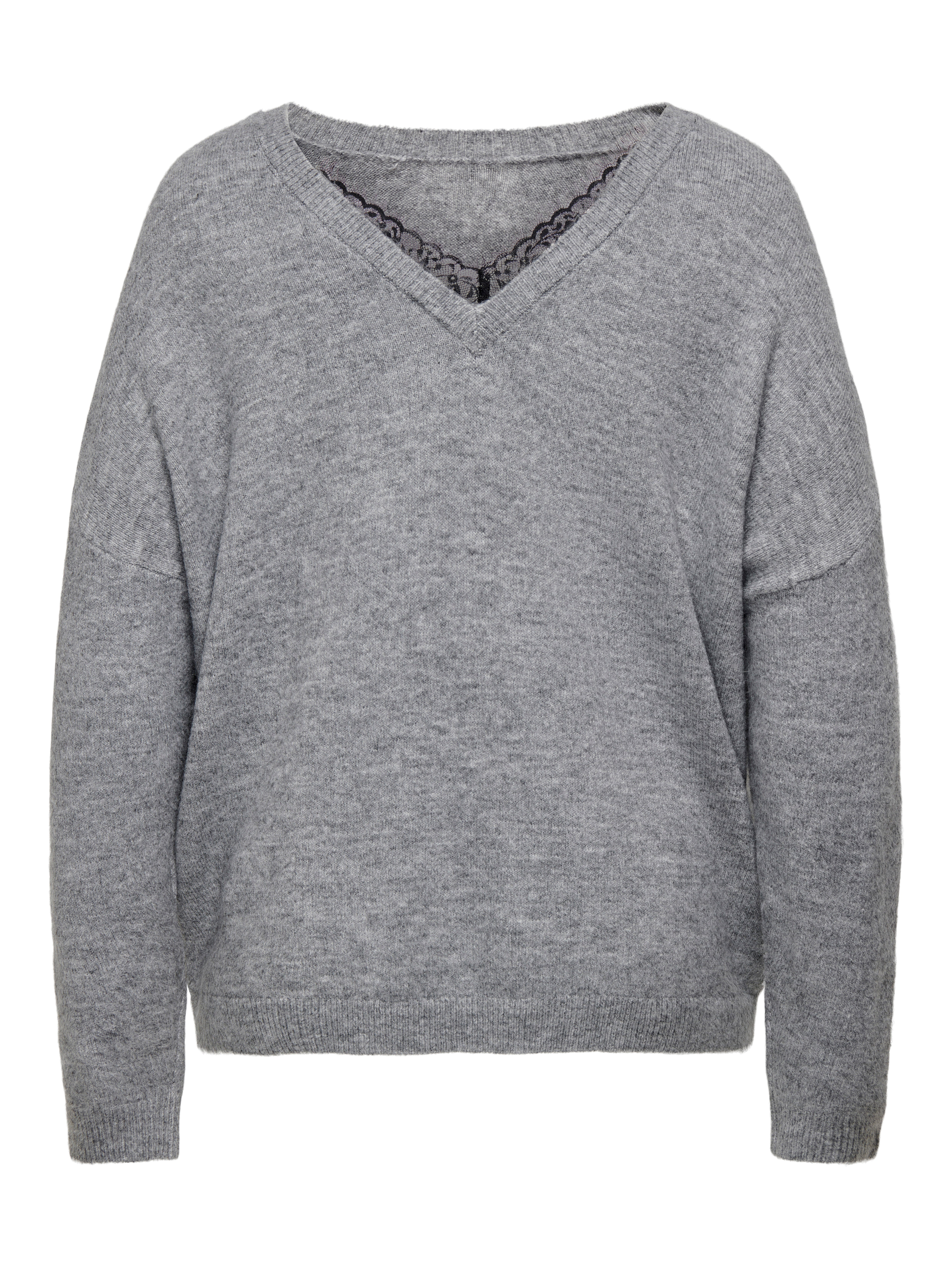 CARMANIFESTA Strickpullover Light Grey Melange