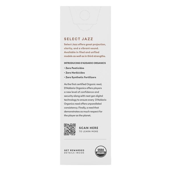 DAddario Woodwinds Organic Sel. Jazz Unf. BAR 2M