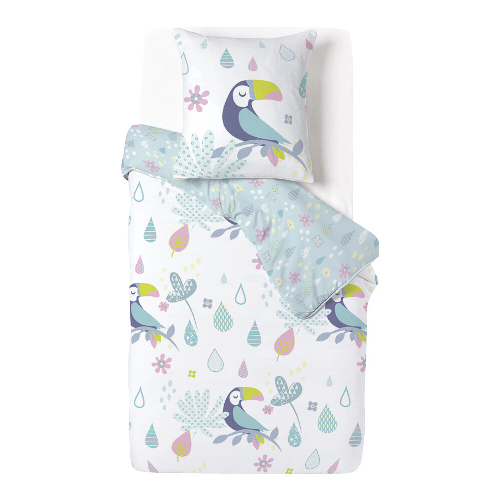 Parure de lit enfant réversible motif animal 140x200 cm