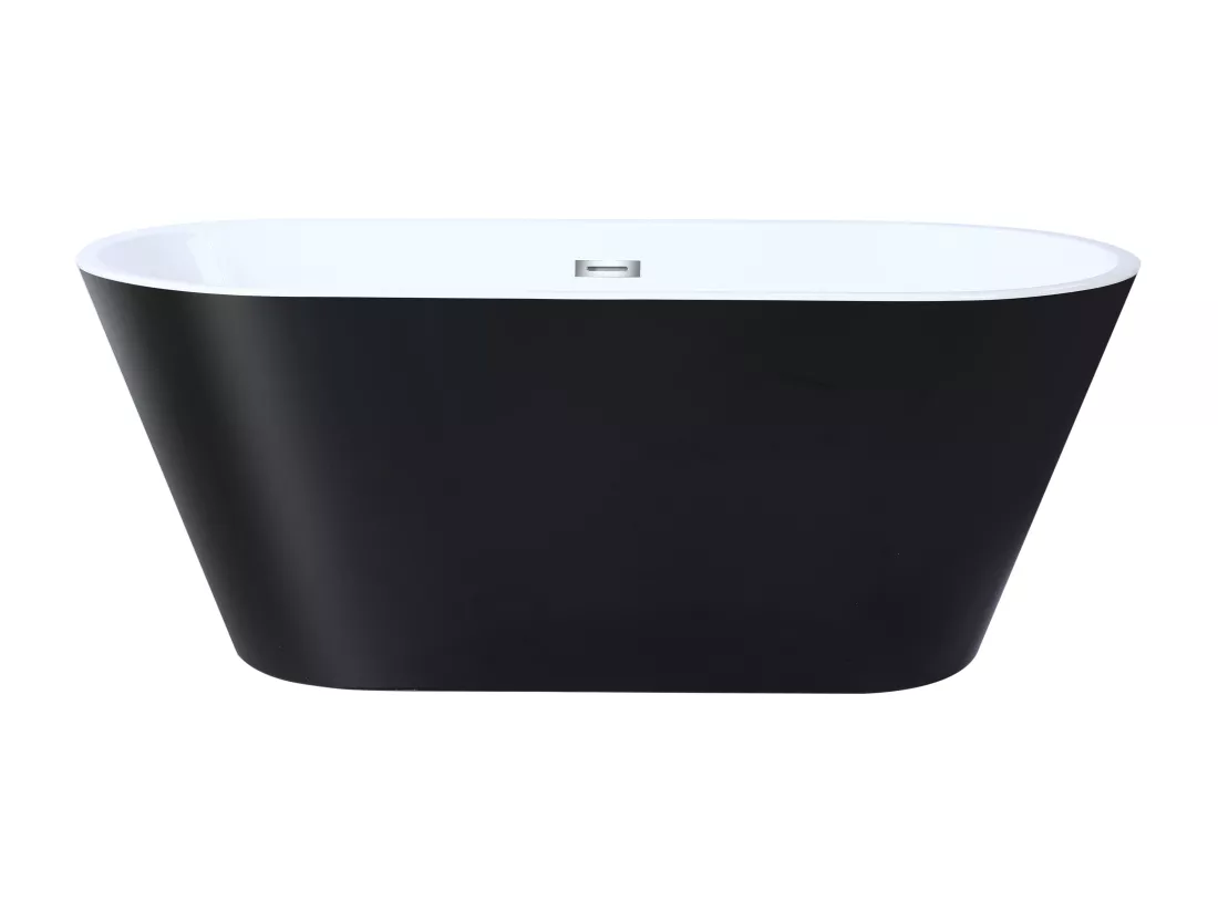 Baignoire îlot design - 201 L - 150 x 70 x 58 cm - Noire - TWIGGY
