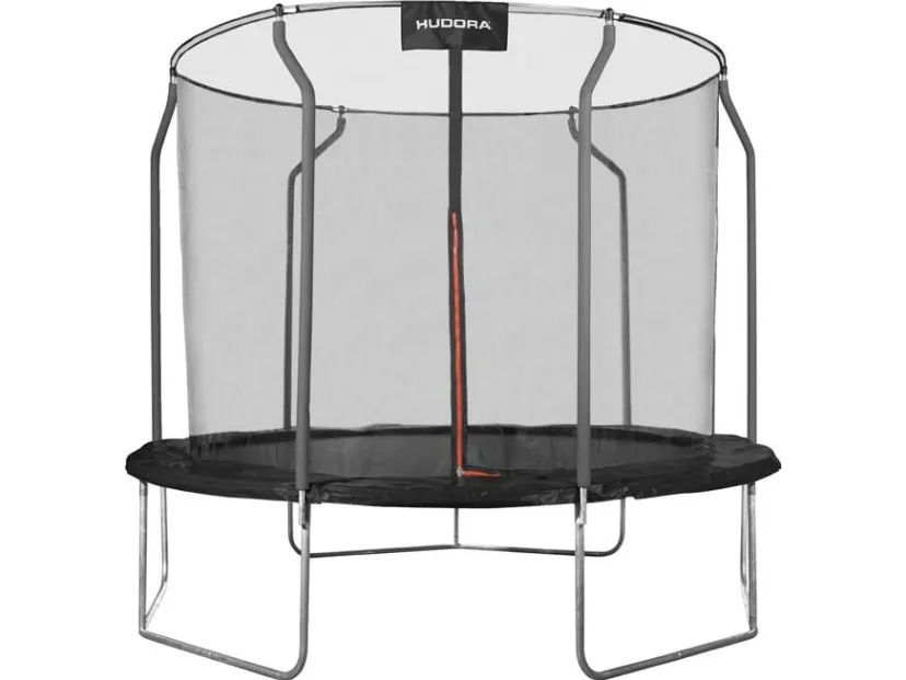 HUDORA 300V, Trampolin, Rund, 120 kg, Safety net, Montering påkrævet, Sort, Rød