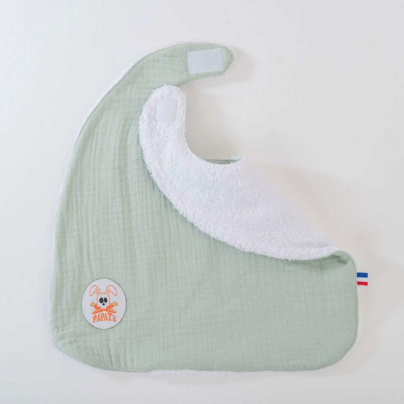 Papate Bavoir en Coton Bio vert - 20x25 cm