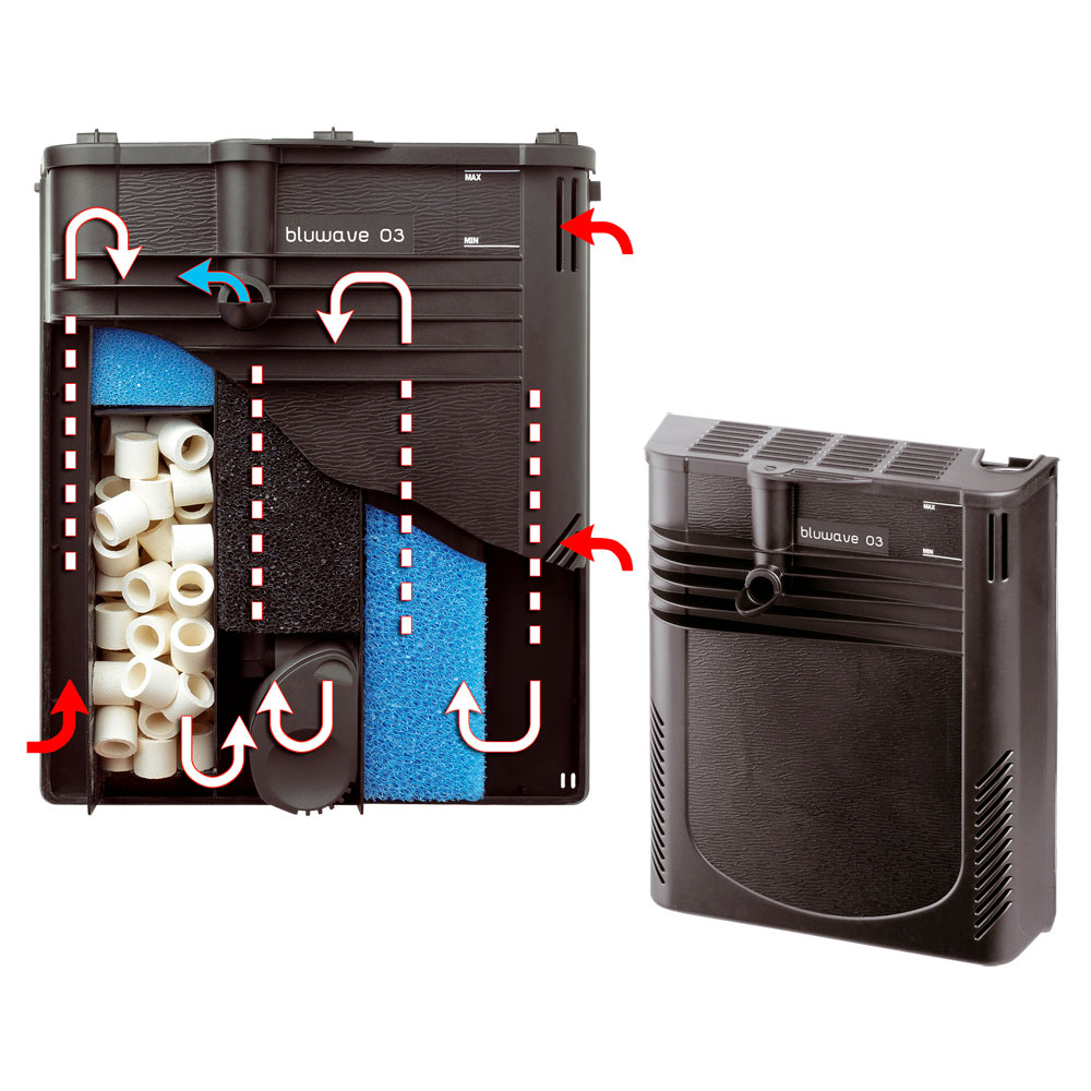 Hydor aquarium capri 80 led, en verre, lampes led, capacité 100 l, filtre interne et chauffage, noir