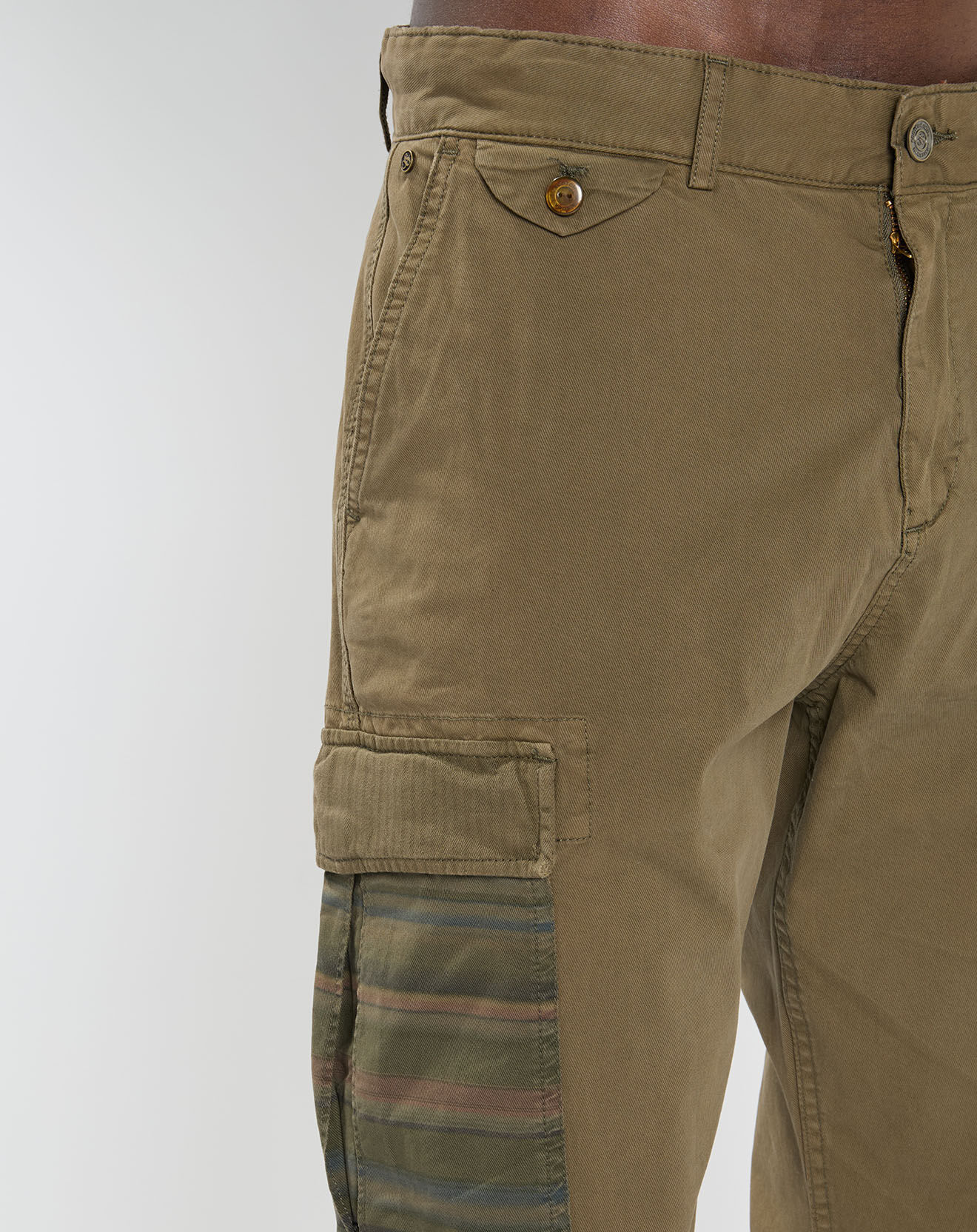 Scotch & Soda Pantalon Cargo Loose Tapered kaki foncé