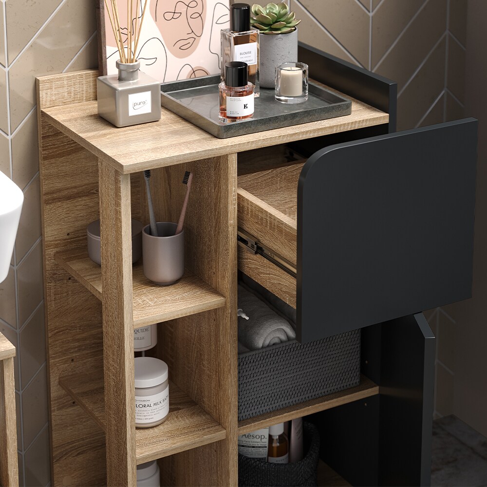 Vicco Badmöbel-Set Karen Sonoma Anthrazit 3 Teile