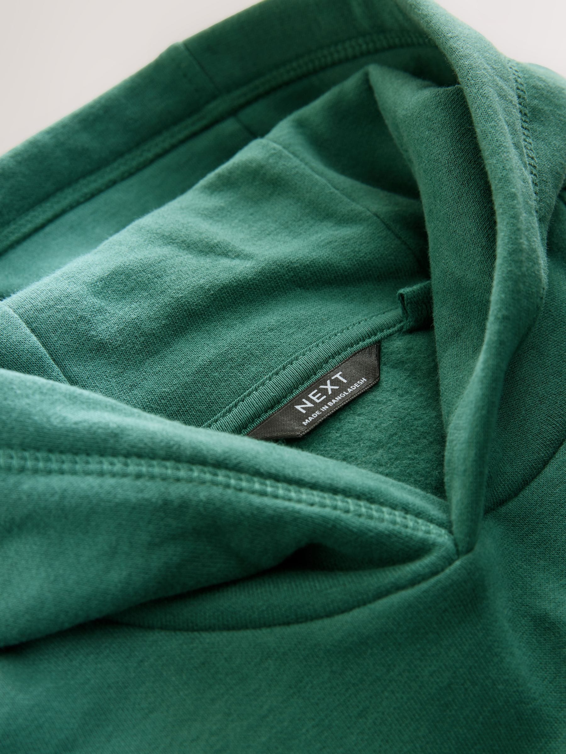 Groen - Effen jersey hoodie (3-16 jr)