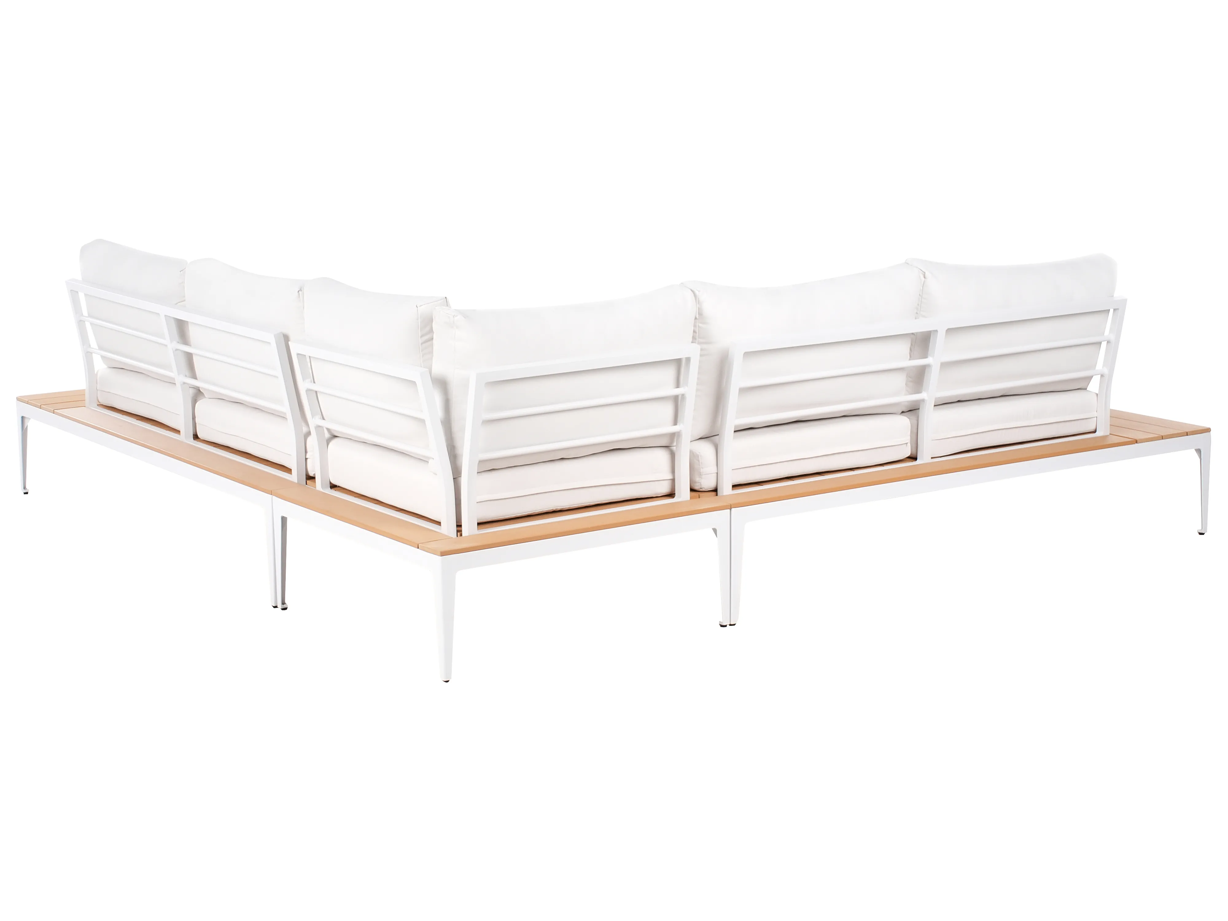 Tuin hoekloungeset met tafel 5-zits POSITANO Gebroken wit