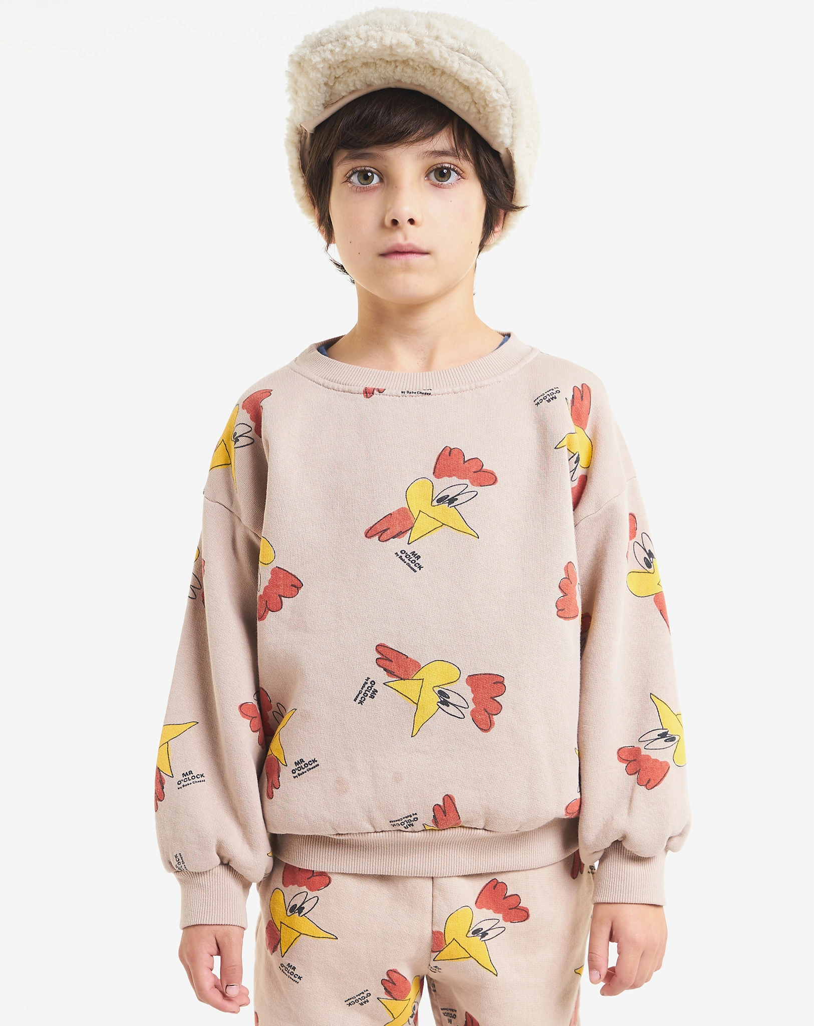 Sweatshirt MR O'CLOCK AOP in light brown