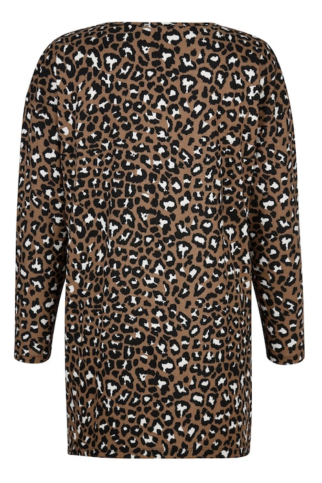 Longshirt, Animalprint, Schriftdruck, Zipfelsaum
