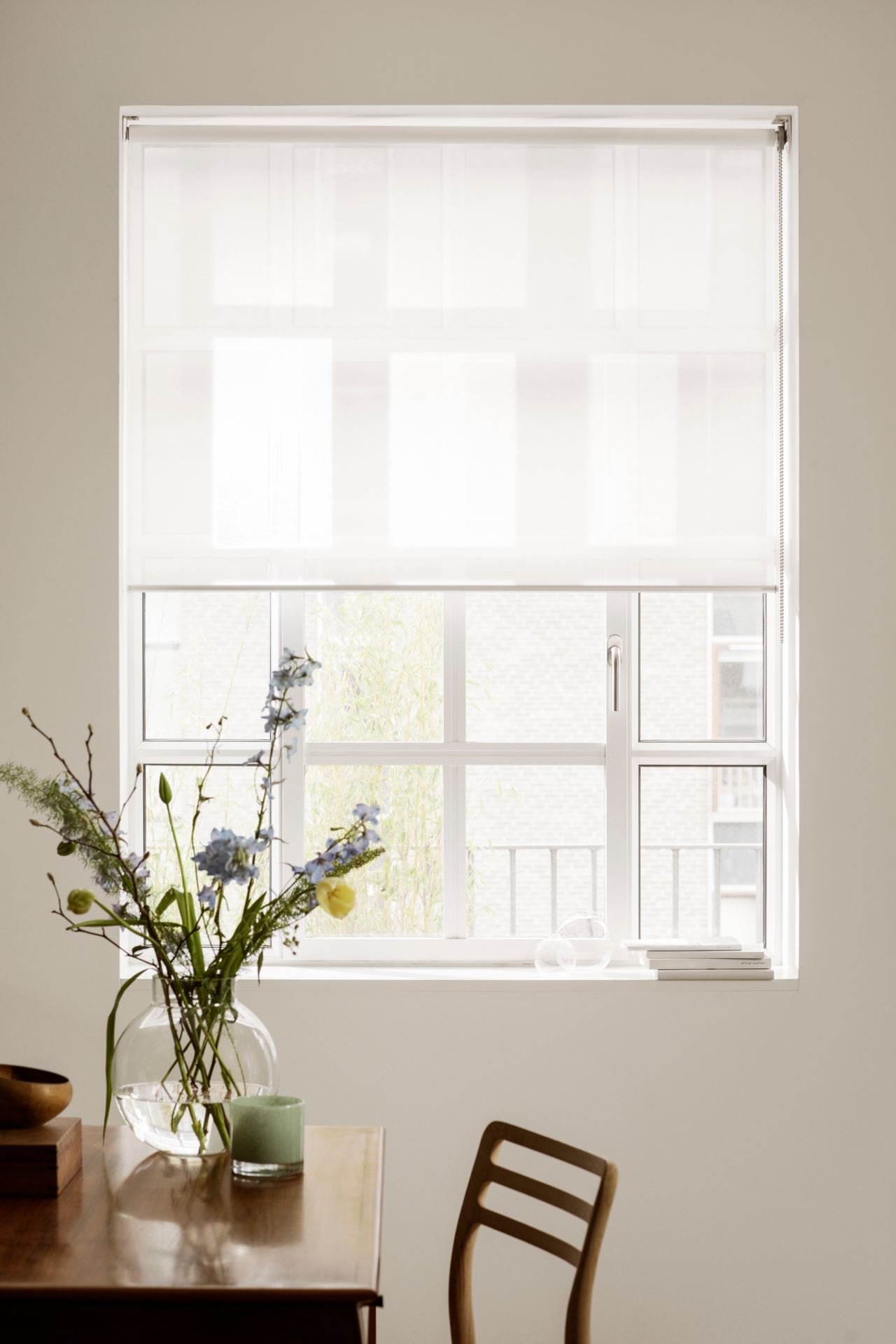 Rullegardin transparent offwhite - 160x185 cm
