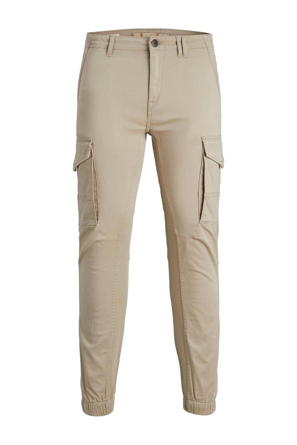 JACK & JONES tapered fit cargobroek JPSTPAUL beige-