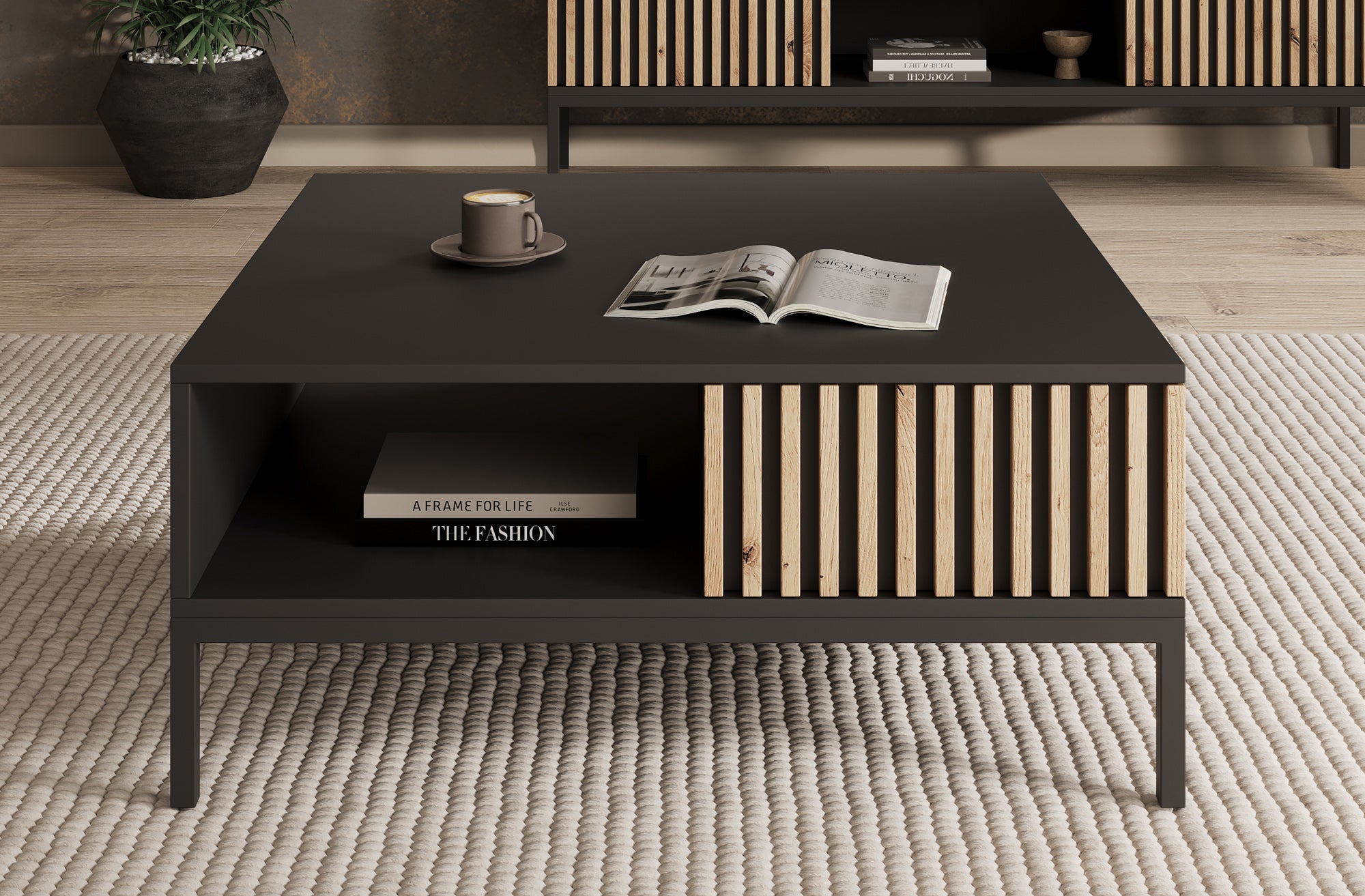 Meubella - Salontafel Marbella - Zwart - 80 cm