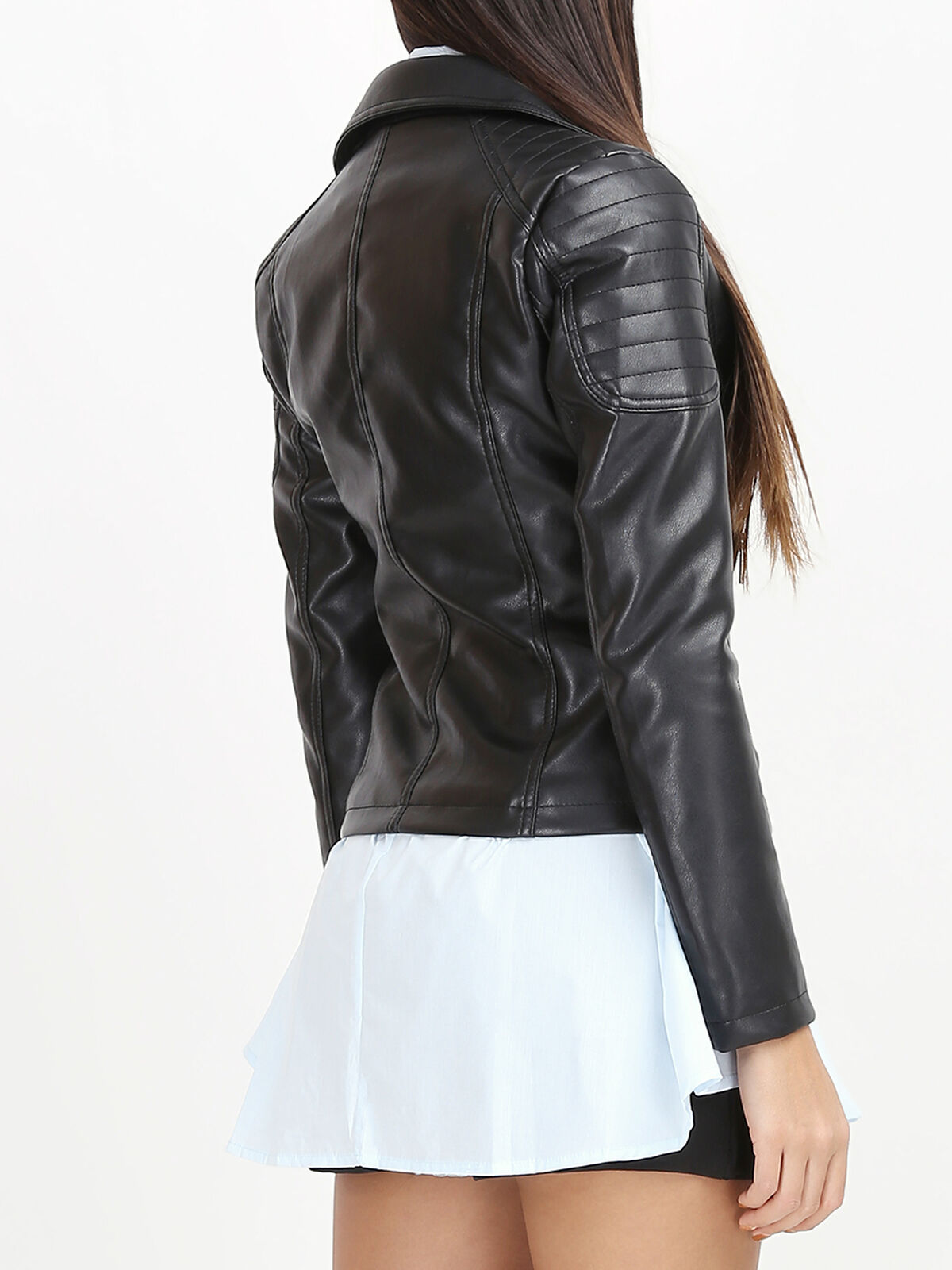 Veste motard en simili- Noir