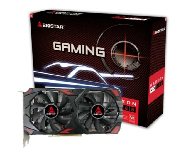 Biostar VA5815RQ82, Radeon RX 580, 8 GB, GDDR5, 256 Bit, PCI Express 3.0, 2 vifte(r)