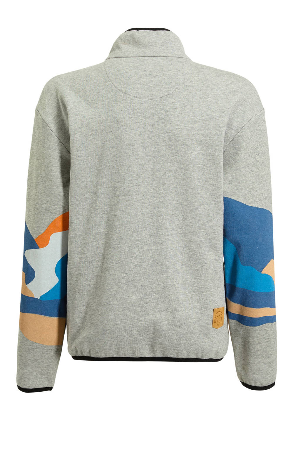 Me & My Monkey sweatvest Ridge met printopdruk grijs melange