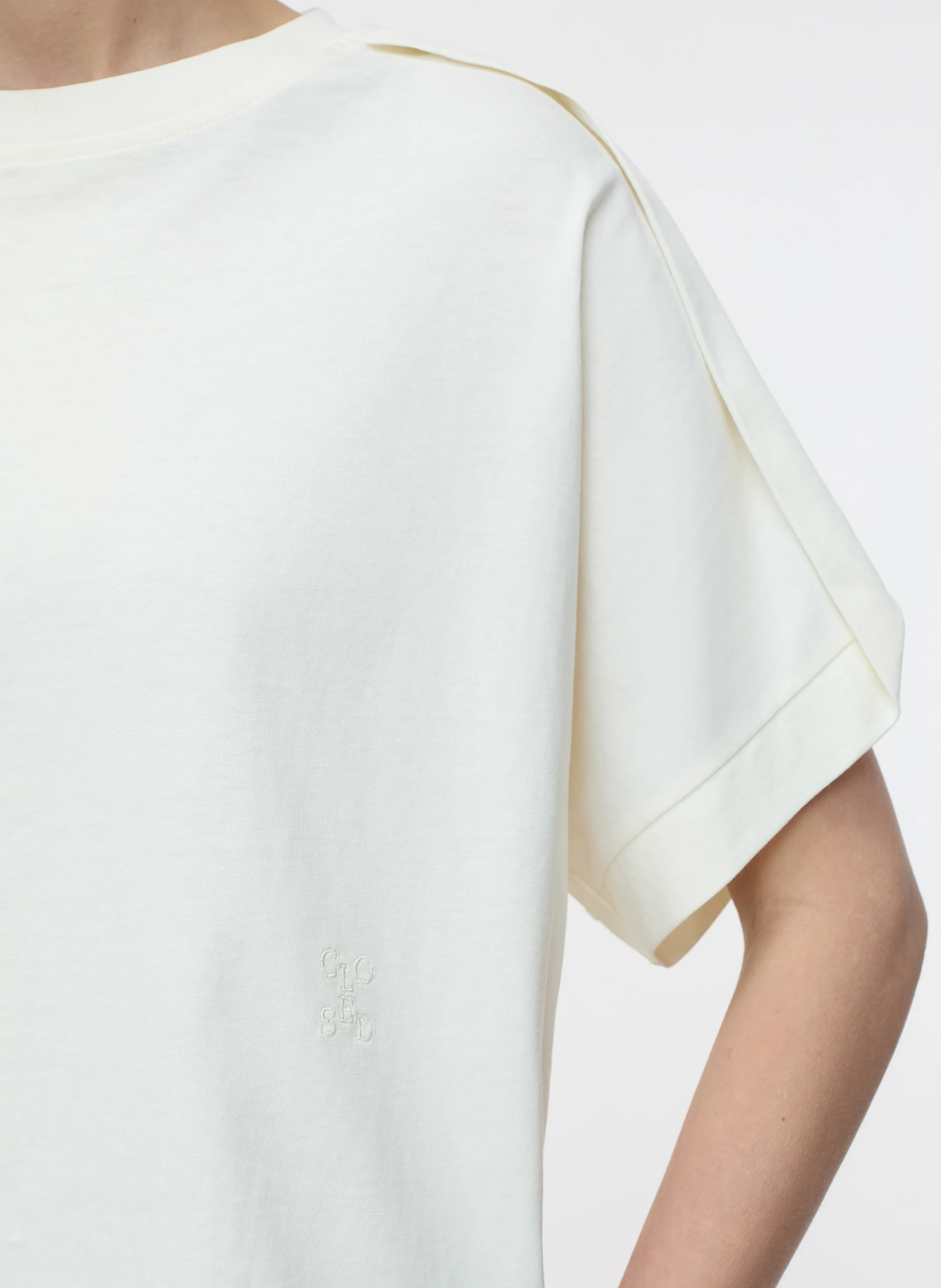 Tee-shirt ample col rond en coton | Beige