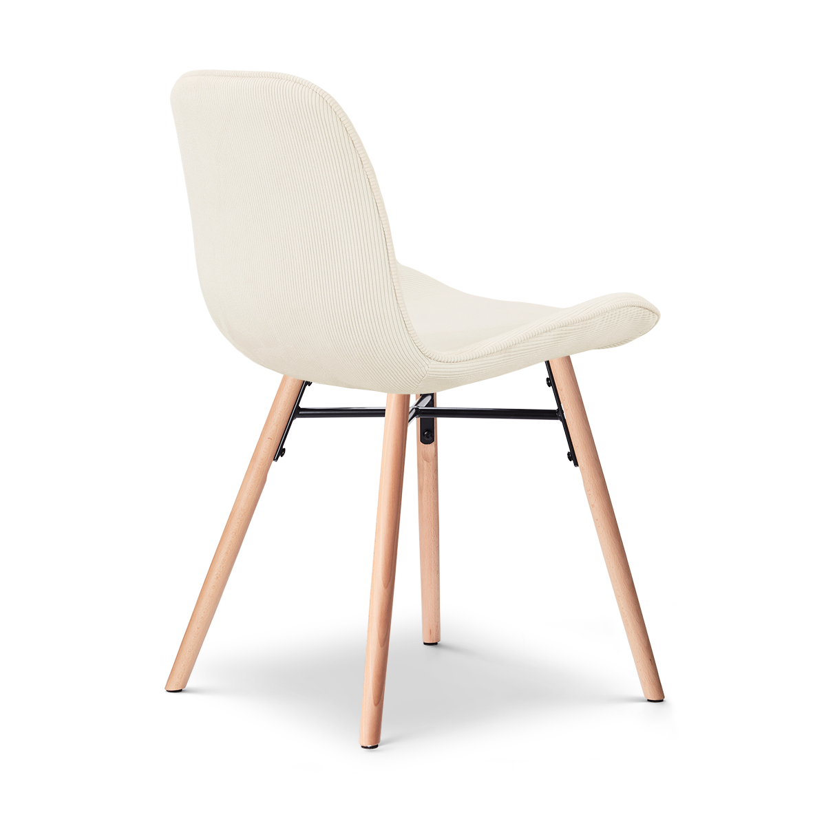 Eetkamerstoel Nena-Fé houten onderstel rib beige